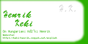 henrik keki business card